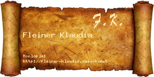 Fleiner Klaudia névjegykártya